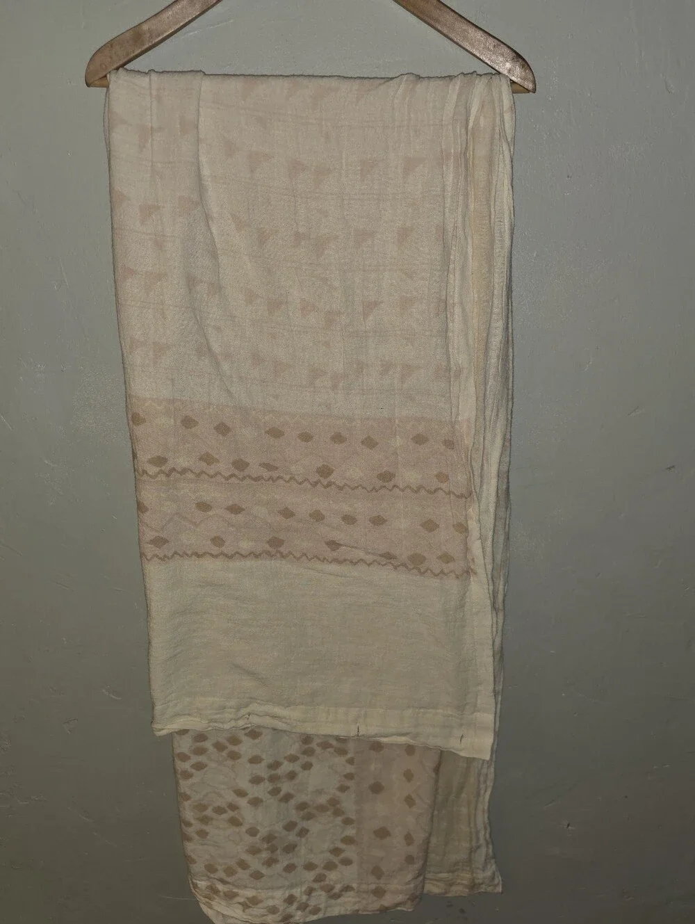 Beige Patterned Shower Curtain - Unbranded